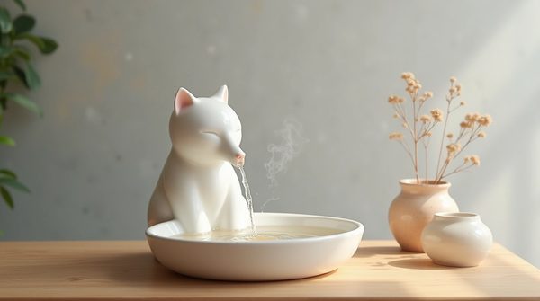 Fontaine à eau pour chat en céramique : style et santé réunis